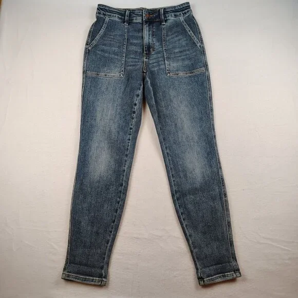 Judy Blue Jogger Denim Jeans Womens 5/27 High Waist Pocket Stretchy - Picture 1 of 11